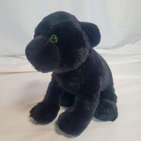 Wild Republic Black Panther Green Eyes Cub Plush Stuffed Animal Toy 11" - Picture 1 of 8